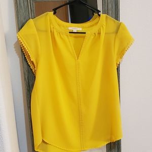 Zahara Split Neck Yellow Blouse